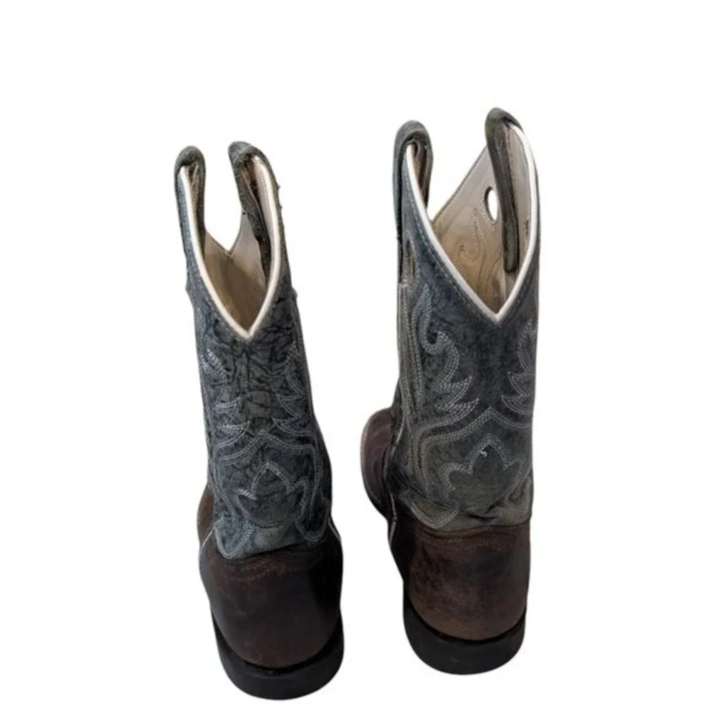 Old‎ West Childrens Boys Square Toe Cowboy Boots Brown